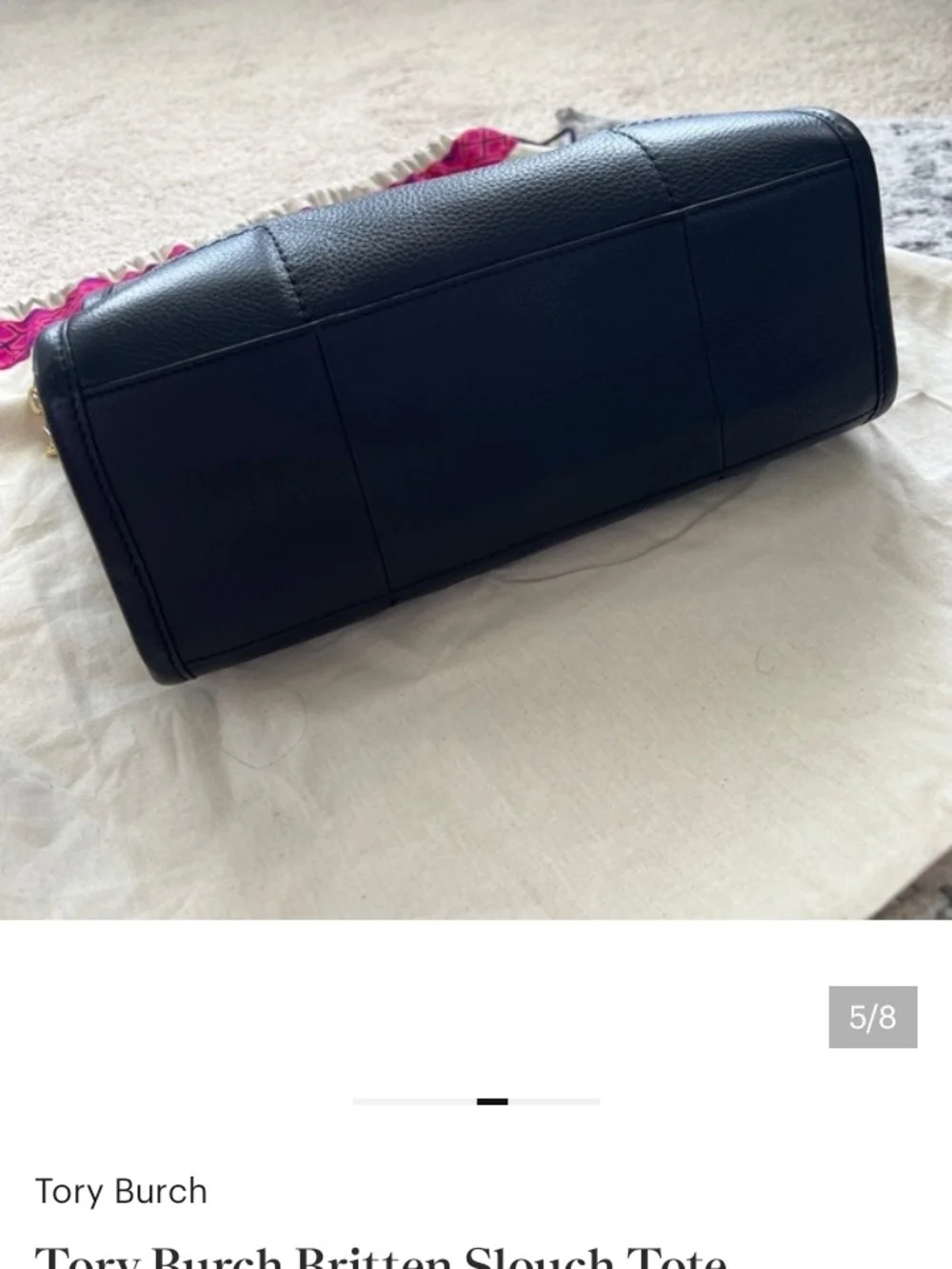 Tory Burch Black Leather Shoulder Bag with Gold Chain